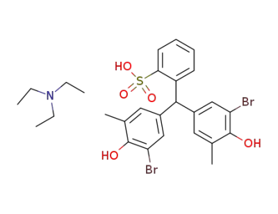 2-[Bis-(3-bromo-4-hydroxy-5-methyl-phenyl)-methyl]-benzenesulfonic acid; compound with triethyl-amine